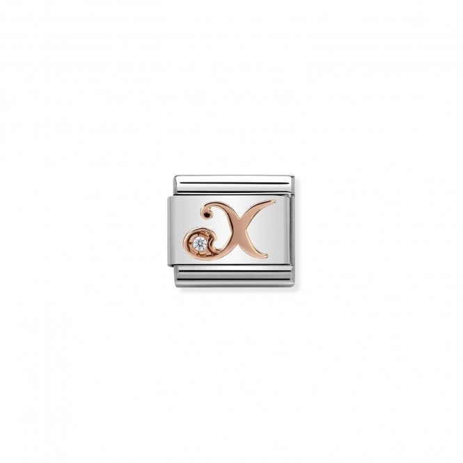 Nomination Classic Rose Gold CZ X Letter Charm 430310/24