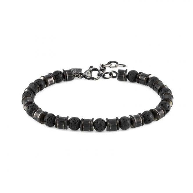 Nomination Instinct Steel and Stones Vintage Large Lava Stone Bracelet 027922/036 - Judith Hart Jewellers