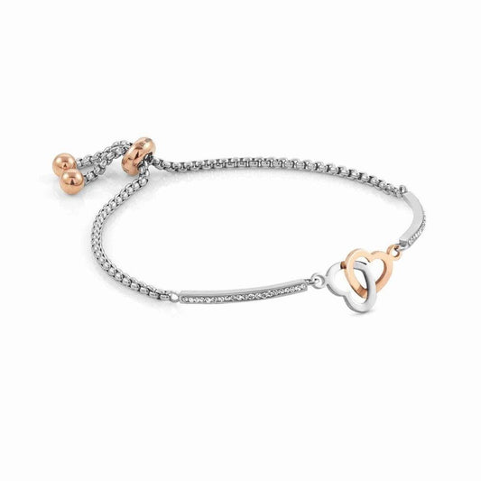 Nomination Milleluci Interlocking Hearts Bracelet with CZ and Rose Gold Plate 028004/051 - Judith Hart Jewellers