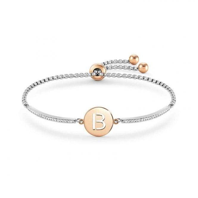 Nomination Milleluci Rose Gold and CZ Letter B Bracelet 028007/006 - Judith Hart Jewellers