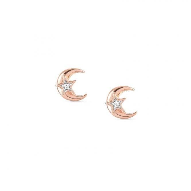 Nomination Sweetrock Romance Rose Gold Moon Stud Earrings 148024/031 - Judith Hart Jewellers