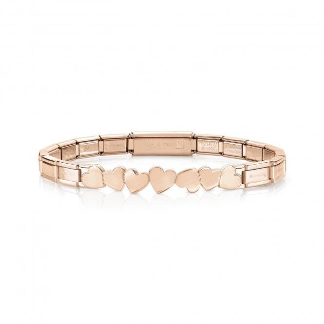 Nomination Trendsetter Rose Gold Hearts Bracelet 021111/002 - Judith Hart Jewellers