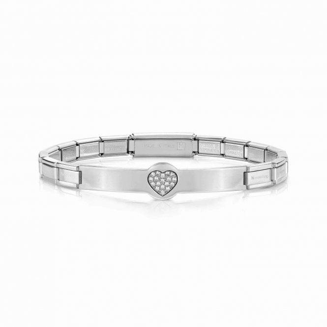 Nomination Trendsetter Silver and CZ Pave Heart Bracelet 021133/022 - Judith Hart Jewellers