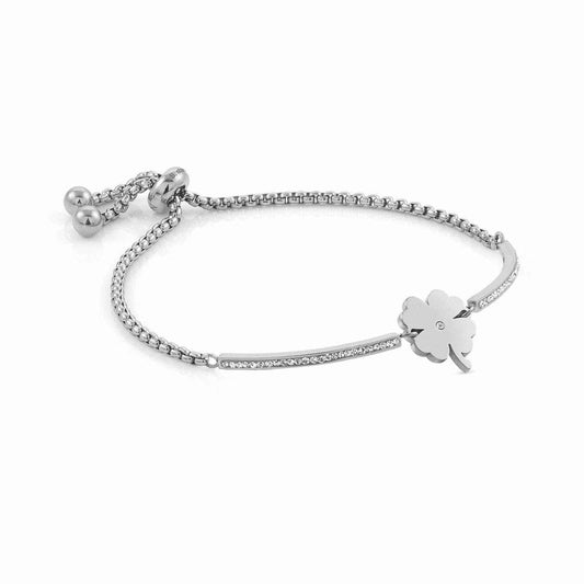 Nomination Milleluci Stainless Steel & Cubic Zirconia Four Leaf Clover Bracelet 028003/006