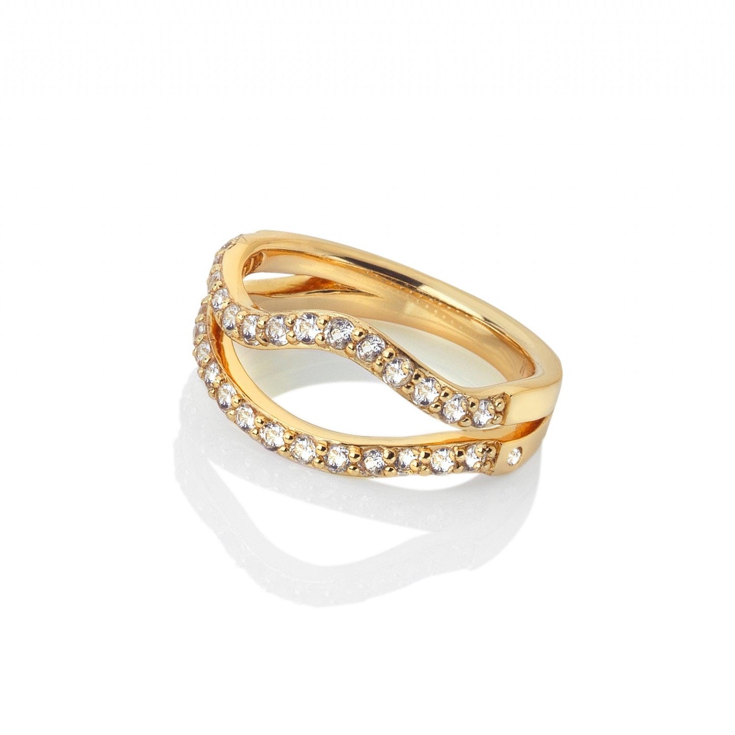 Hot Diamonds x Jac Jossa Extravagance White Topaz Ring DR223 - Judith Hart Jewellers