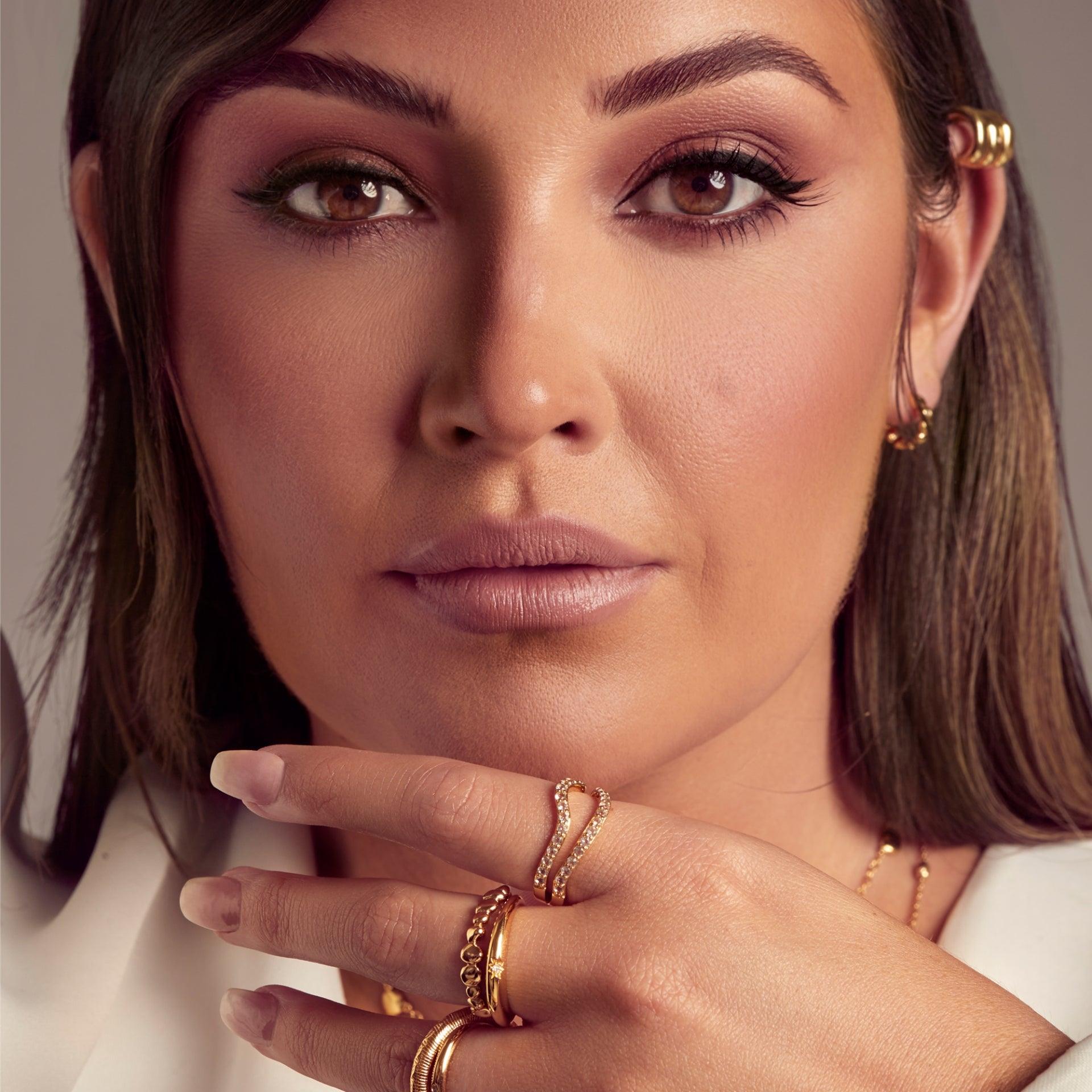 Hot Diamonds x Jac Jossa Extravagance White Topaz Ring DR223 - Judith Hart Jewellers