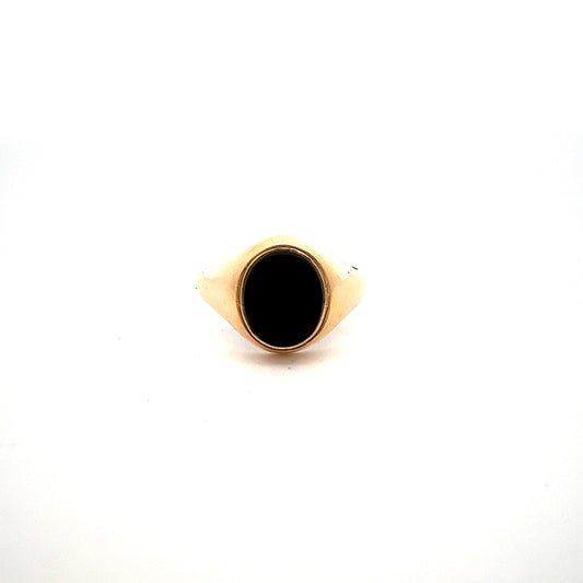 9ct Yellow Gold Signet Ring with Onyx