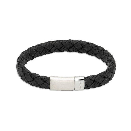 Unique & Co Black Court Leather Bracelet with Matte Magnetic Clasp - Judith Hart Jewellers