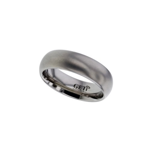 Geti Titanium 6mm Satin Dome Ring