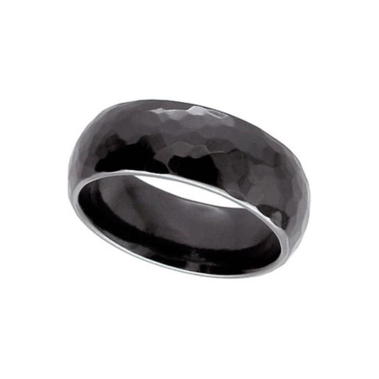 Geti Zirconium Faceted Hammered Finish Ring