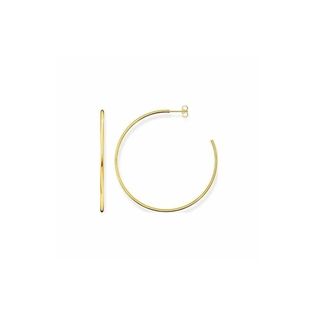 Thomas Sabo Yellow Gold Plated Thin Hoop Earrings CR647-413-39
