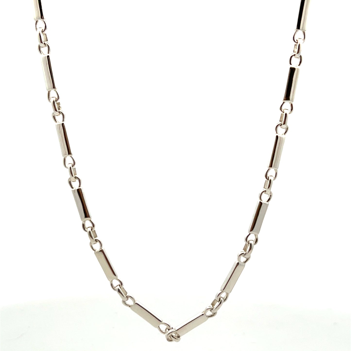 Sterling Silver Solid Blocks Chain 18"