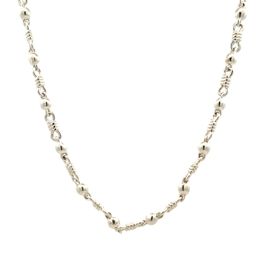 Sterling Silver Double Wrap Solid Link Necklace 18"