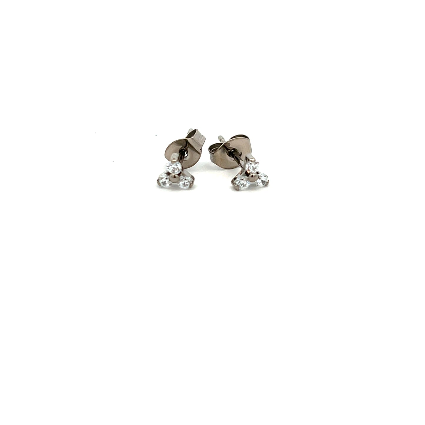Tish Lyon Titanium Triple Crystal Stud Earrings