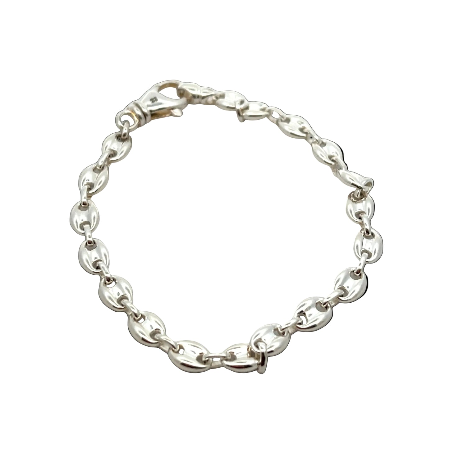 Sterling Silver Solid Marine Bracelet 7.5"