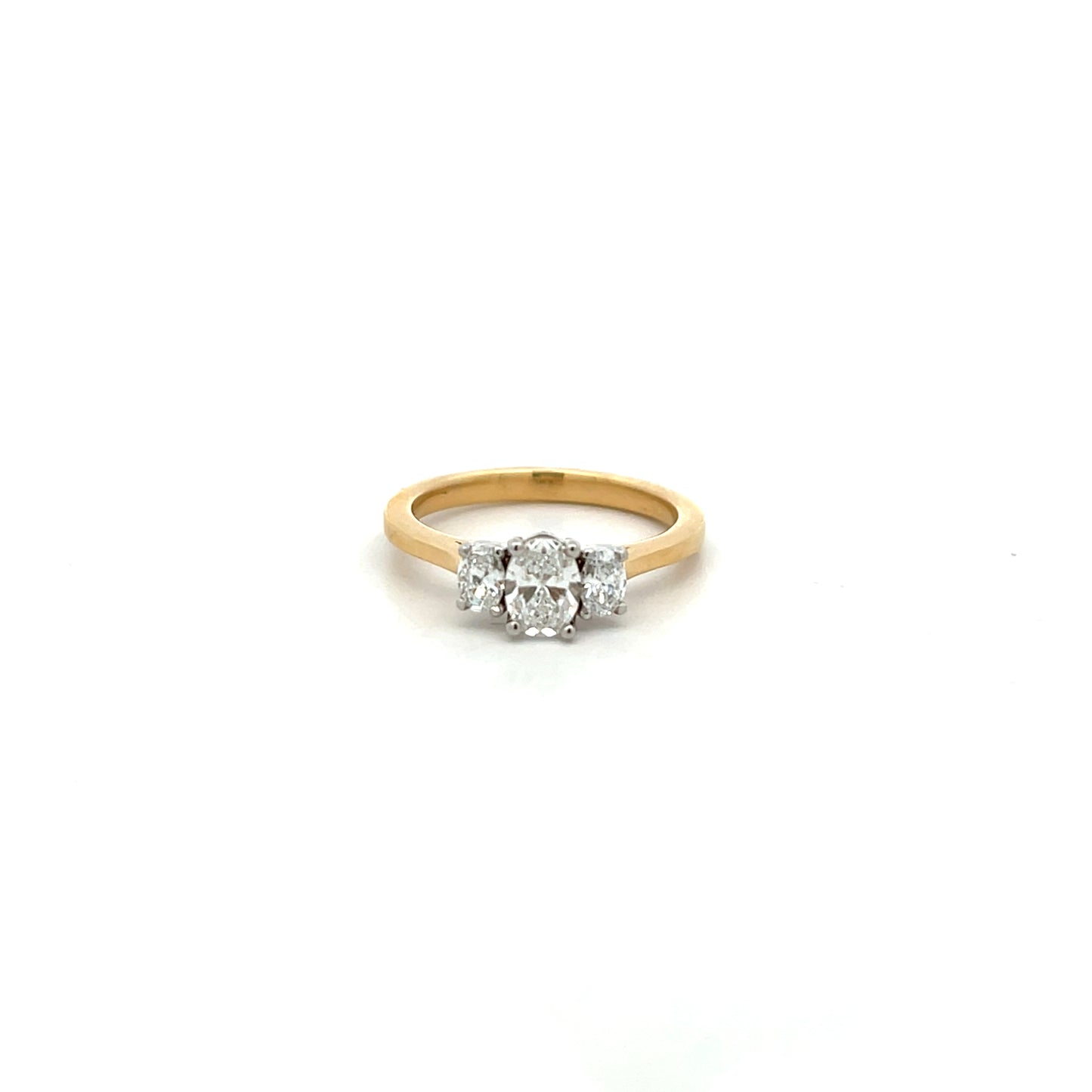 18ct Yellow Gold Three Oval Cut Diamond Ring