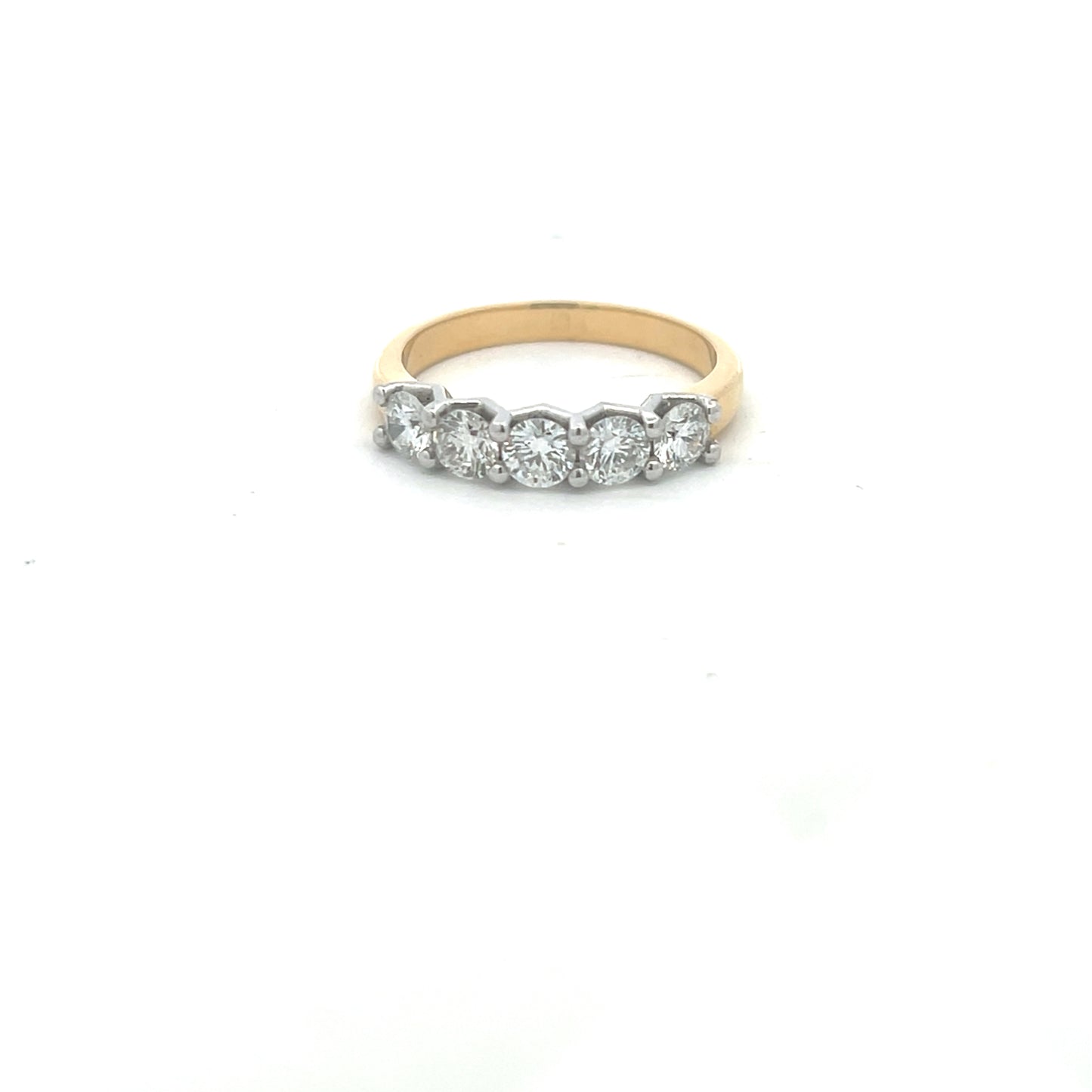 18ct Yellow Gold Five Stone 1.01ct Diamond Ring Size N