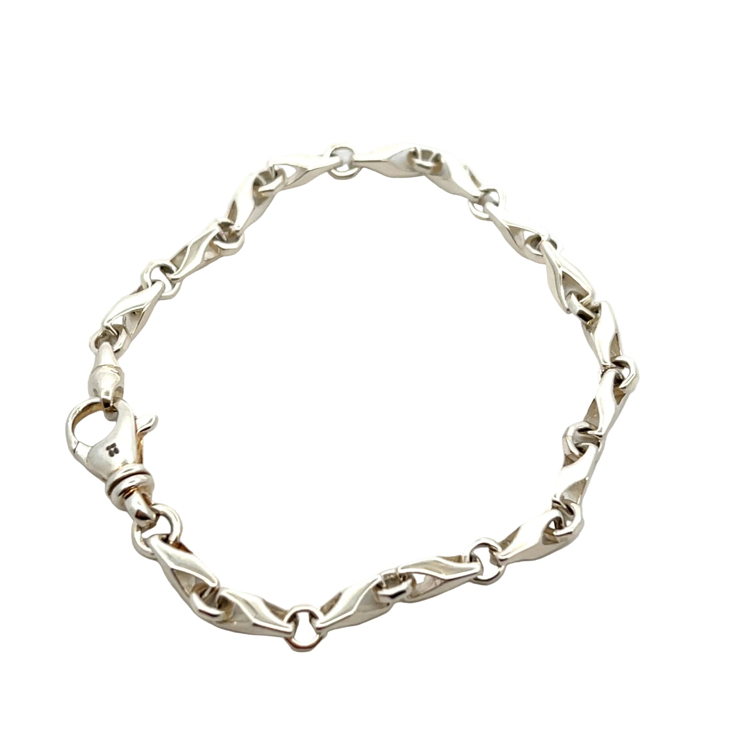 Sterling Silver Mod Figure of Eight Bracelet 7.5"