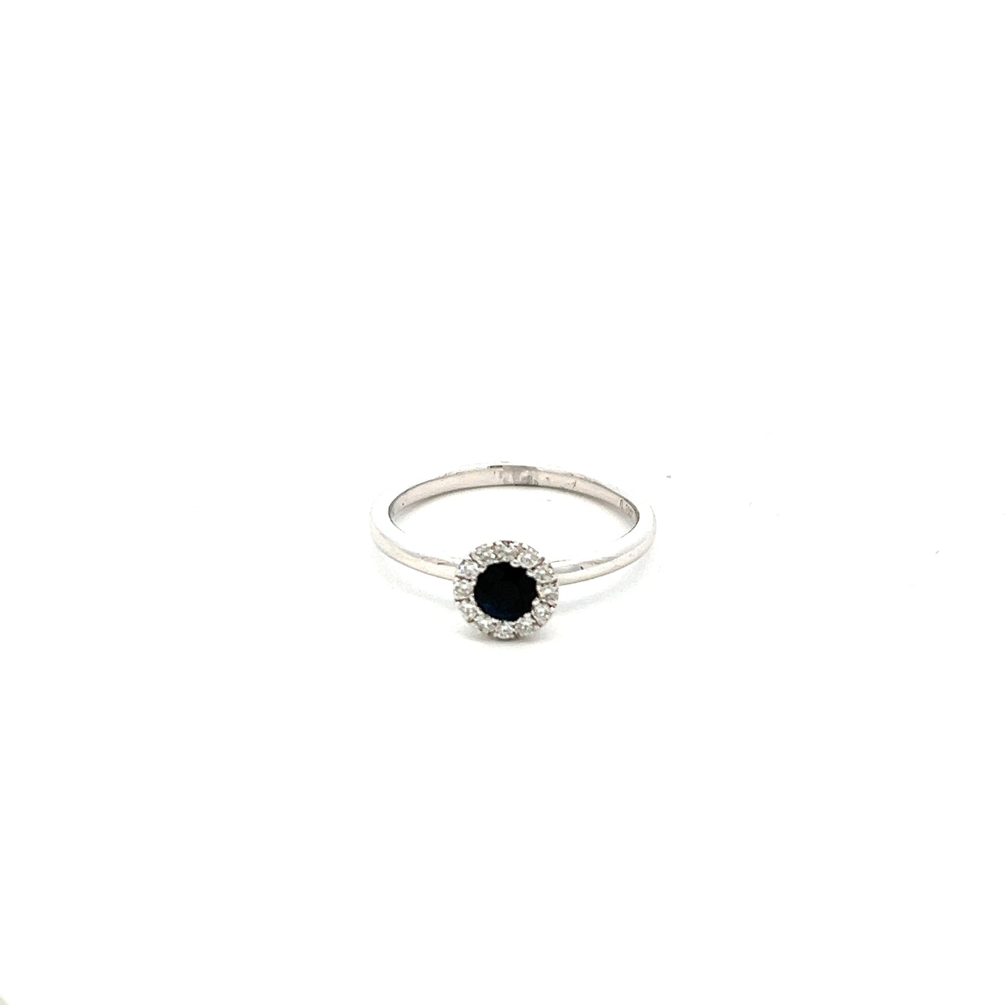 9ct White Gold Sapphire and Diamond Ring Size M