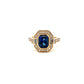 18ct Yellow Gold 2.08ct Sapphire and 0.66ct Diamond Cluster Ring Size M