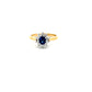 18ct Yellow Gold Sapphire and Diamond Cluster Ring Size M