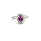 Platinum Oval Pink Sapphire and Diamond Cluster Ring Size M