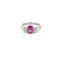 Platinum Pink Sapphire and Diamond Ring Size M