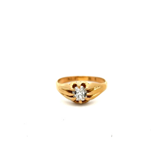 Pre-Owned 9ct Yellow Gold Diamond Ring Size U
