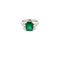 Platinum 2.32ct Emerald and 0.38ct Diamond Ring Size L