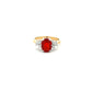 18ct Yellow Gold Fire Opal and Diamond Ring Size N