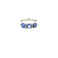 9ct White Gold Three Tanzanite And Diamond Ring Size M