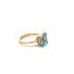 9ct Yellow Gold Blue Topaz and Diamond Ring Size O