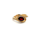 9ct Yellow Gold Garnet and Diamond Ring Size M