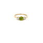 9ct Yellow Gold Peridot and Diamond Three Stone Ring Size N