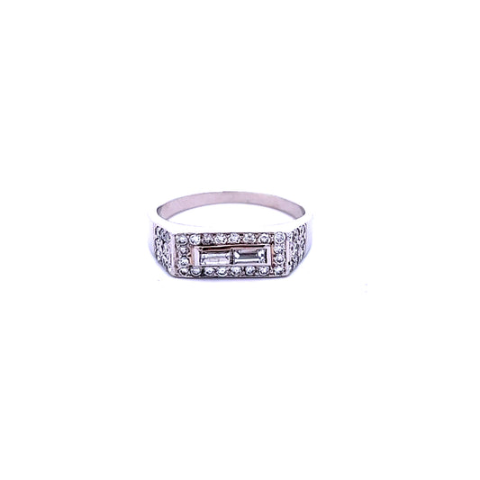 Platinum 0.75ct Diamond Cluster Ring Size Q