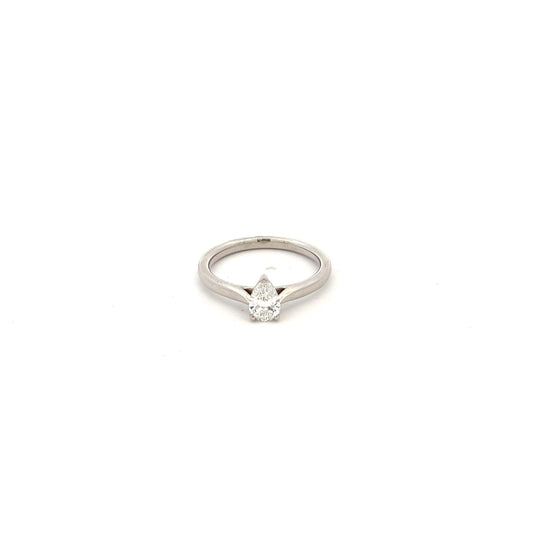 Platinum 0.50ct Pear Cut Diamond Ring