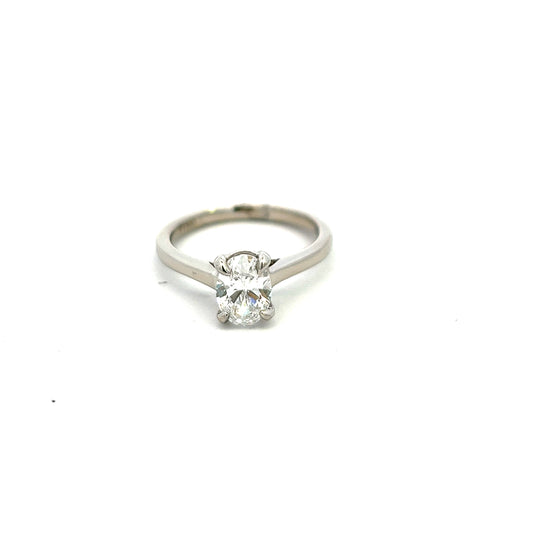 Platinum Laboratory Grown 1.07ct Oval Ring Size M