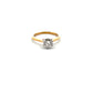 18ct Yellow Gold and Platinum Laboratory Grown Diamond 0.77ct Brilliant Cut 6 Claw Ring Size M