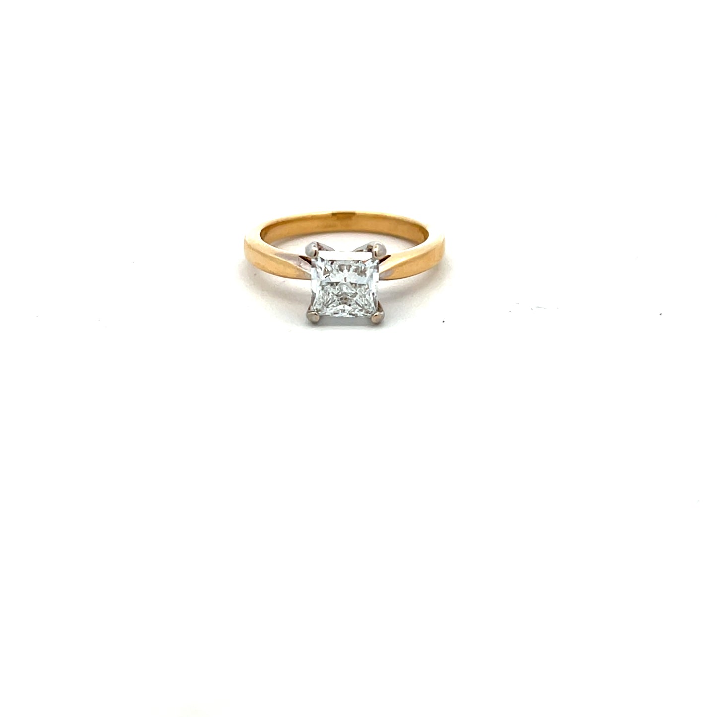 18ct Yellow Gold Laboratory Grown Princess Cut Diamond Ring Size L