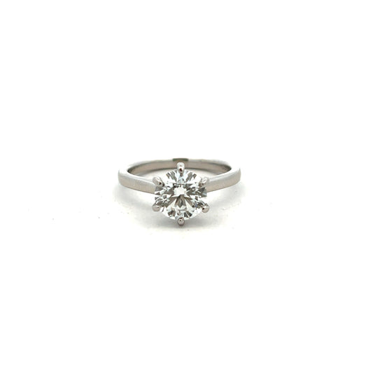 Platinum Laboratory Grown 1.79ct Brilliant Cut 6 Claw Ring