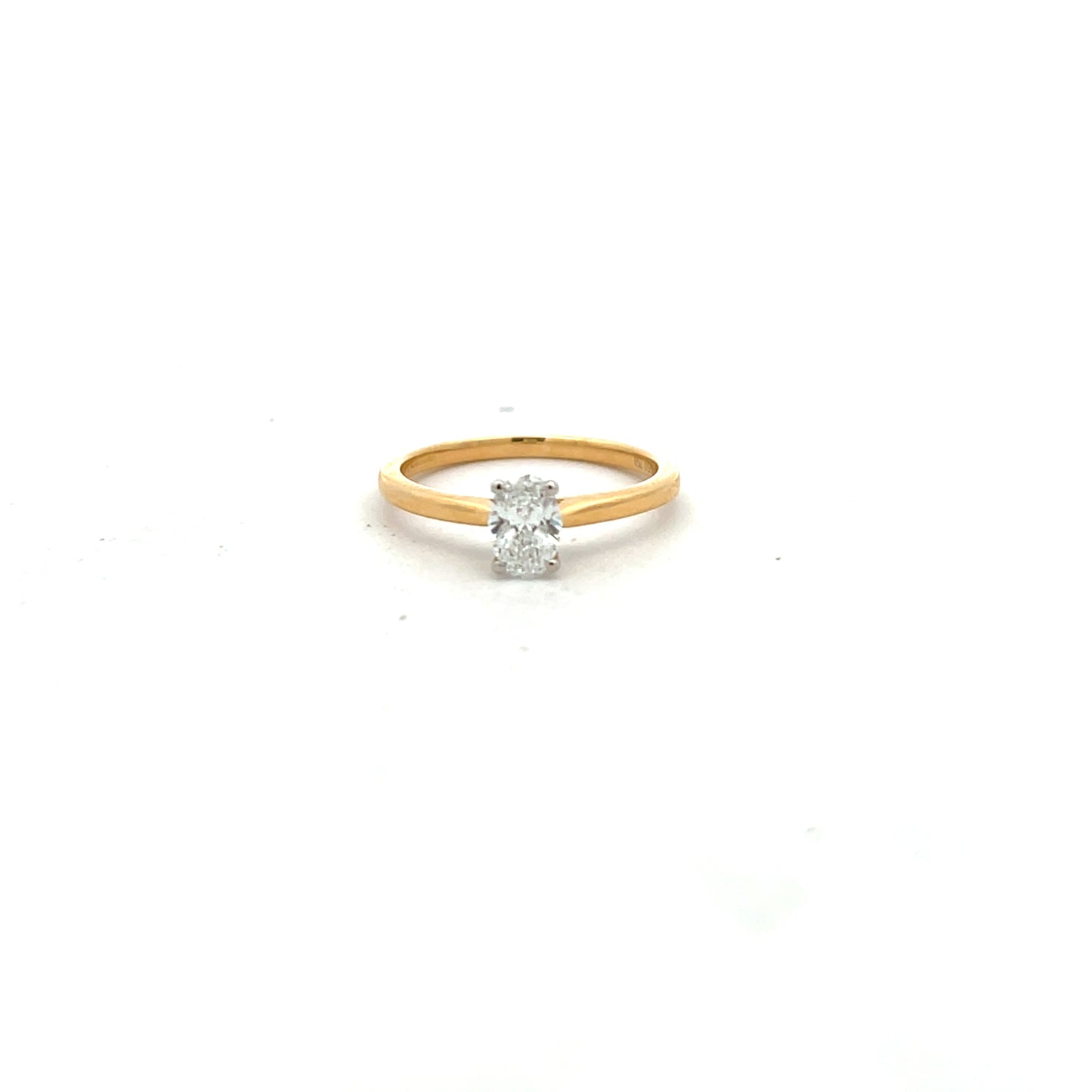 18ct Yellow Gold 0.46ct Oval Laboratory Grown Diamond Ring Size L