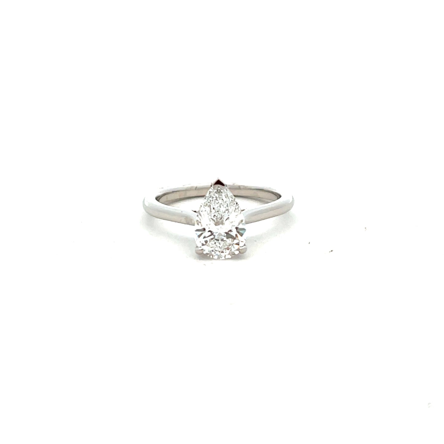 Platinum Laboratory Grown Diamond Pear Cut 1.56ct Ring Size N