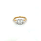 18ct Yellow Gold Laboratory Grown Diamond Emerald Cut Three Stone Ring Size N