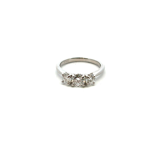 Platinum Laboratory Grown Diamond Three Stone Ring Size L