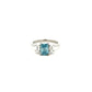 Platinum Laboratory Grown Emerald Cut Blue and White Diamond Ring