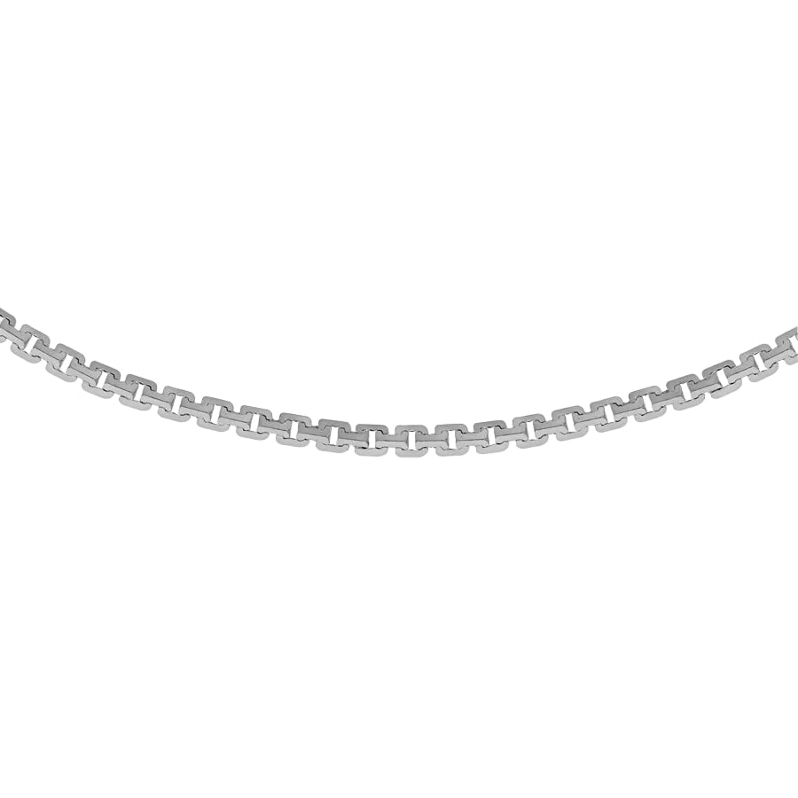Sterling Silver Rhodium Plated Boston Link Chain 46cm/18"