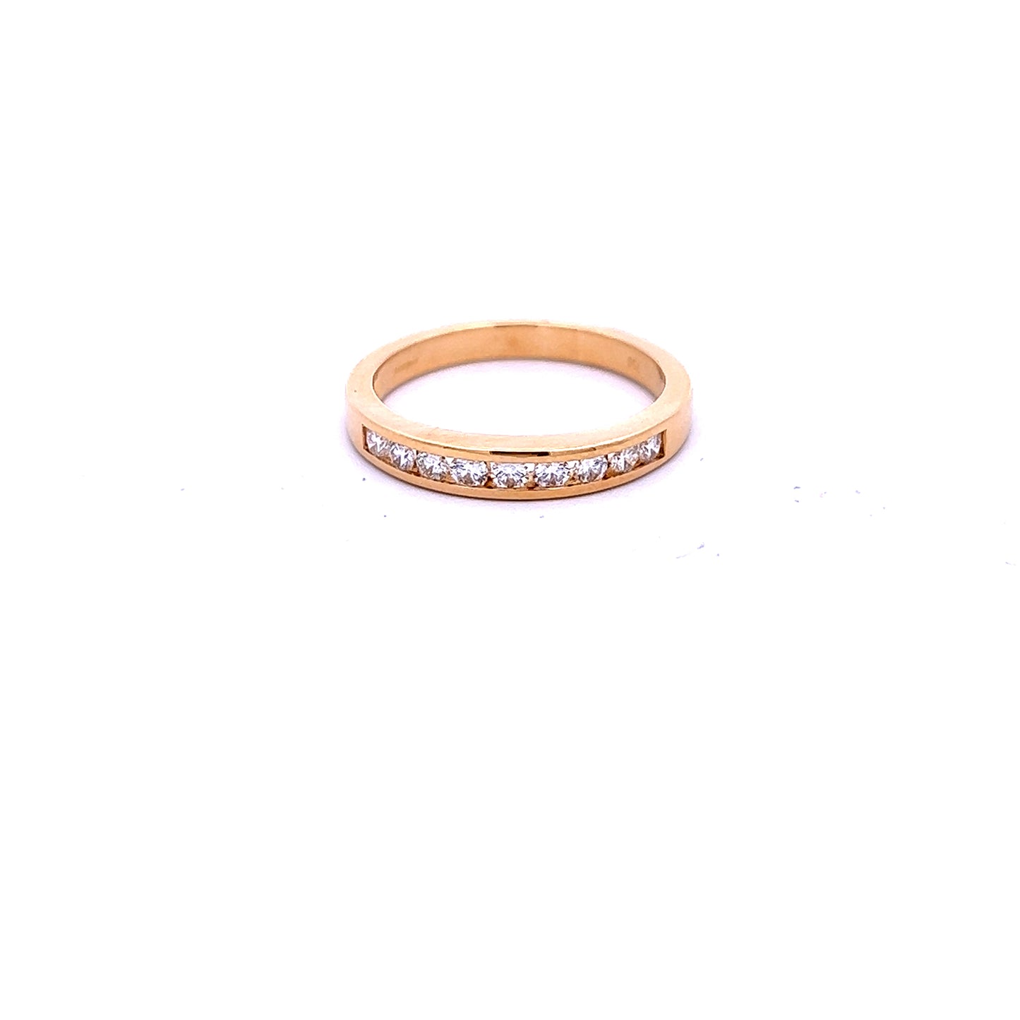 18ct Yellow Gold 0.28ct 9 Brilliant Cut Channel Set Half Eternity Ring Size L1/2