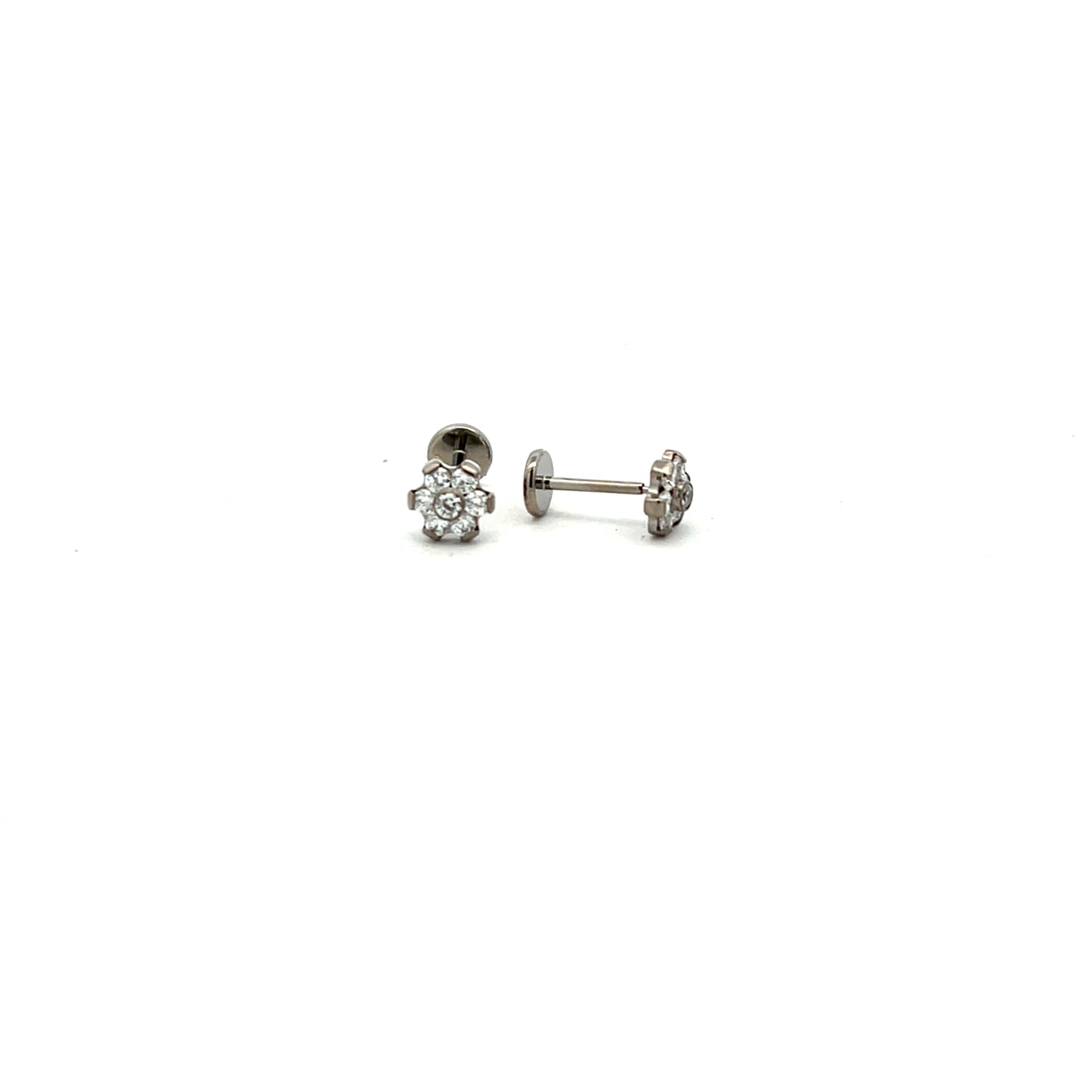 Tish Lyon Labret Titanium 7 Stone Cluster Stud Earrings