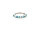 18ct White Gold Aquamarine and Diamond Half Eternity Ring Size M