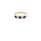9ct Yellow Gold Amethyst and Diamond Five Stone Ring Size O